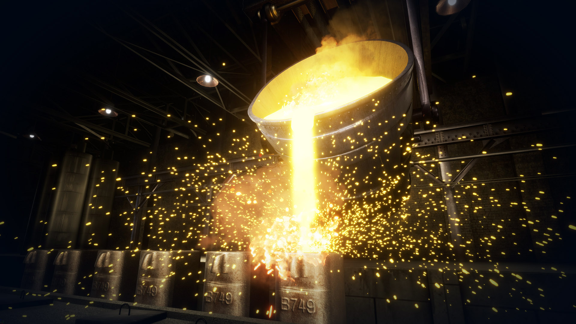 Open Hearth Pouring Liquid Steel