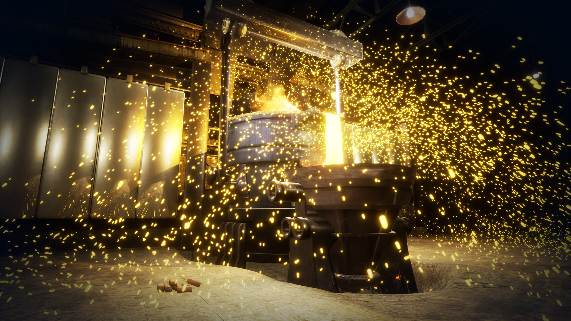 Open Hearth Pouring Liquid Steel